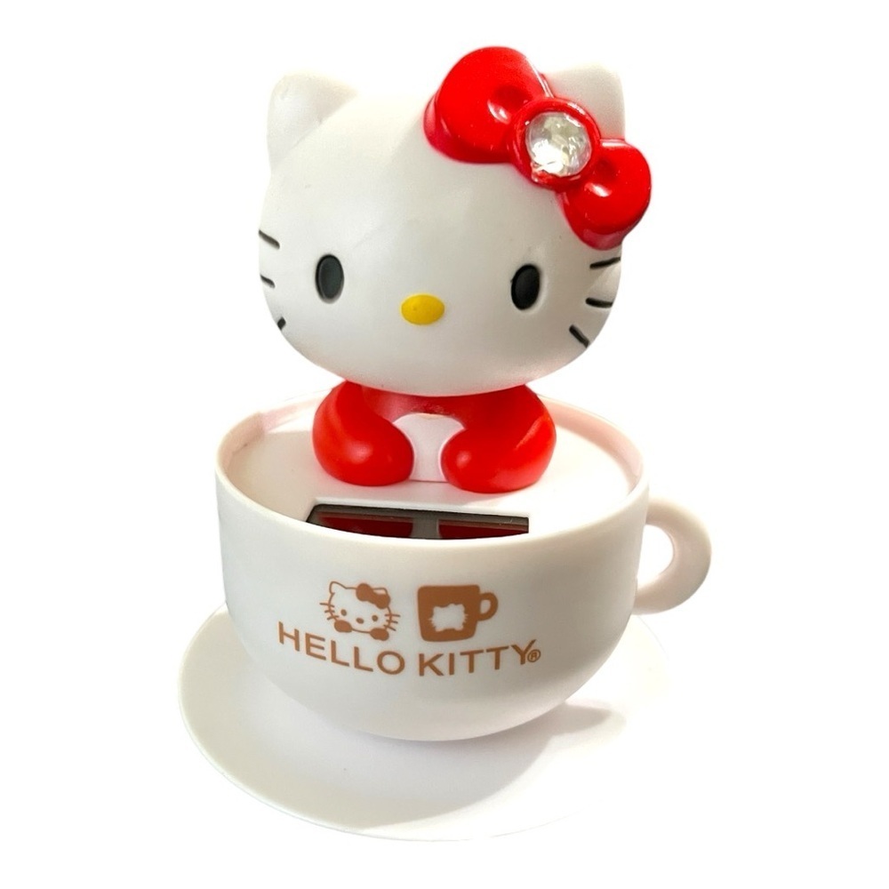 Hello Kitty Solar-Powered Tea Cup Figurine